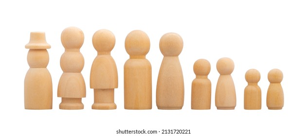 Wooden peg doll as big family - Powered by Shutterstock