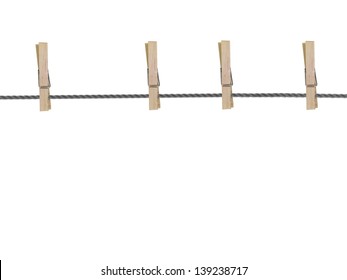 A wooden peg isolated against a white background
