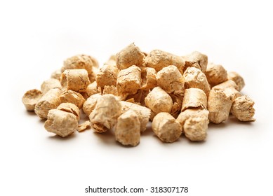 Wooden pellets for cat's toilet as background