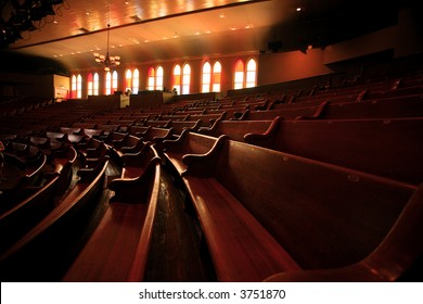 Wooden Pews In The Ryman Auditorium