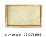 Wooden photo frame empty isolated on white transparent background