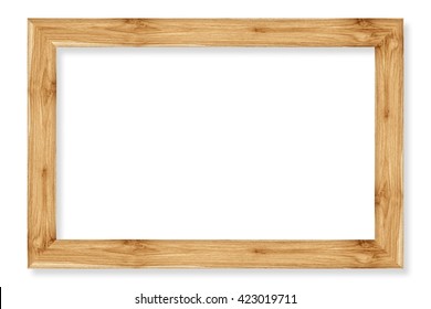 Wooden Picture Frame Isolated On White Background