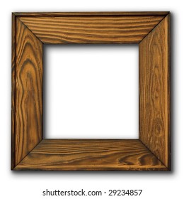 Wooden Picture Frame On White Background