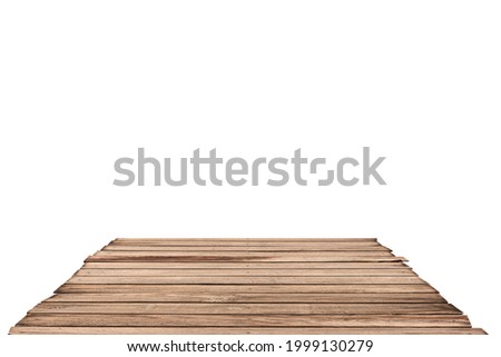 wooden pier isolated on a white background.with clipping path