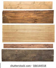 Wooden planks isolated on white background