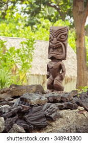 Wooden Polynesian Tiki Carvings