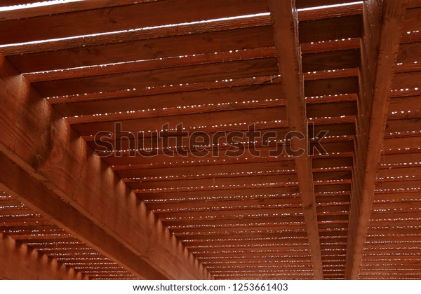 Wooden Porch Roof Backyard Stock Image Download Now