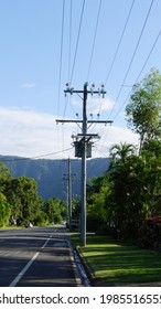 Wooden Power Pole In  Australia