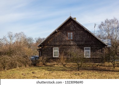 Wooden presbytery in Drwalew, Masovia, Poland