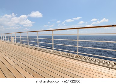 Wooden Promenade Cruise Ship Deck.