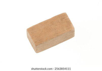 wooden rectangular parallelepiped isolated on white background