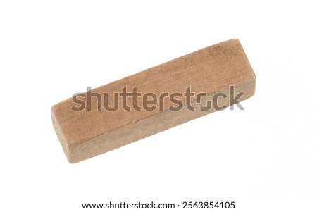 wooden rectangular parallelepiped isolated on white background