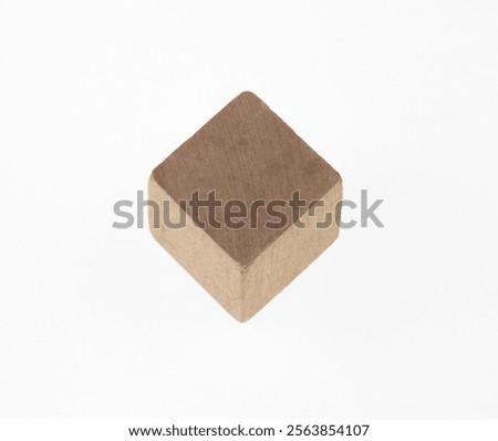 wooden rectangular parallelepiped isolated on white background