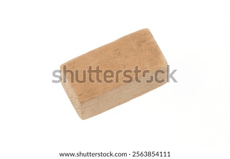 wooden rectangular parallelepiped isolated on white background