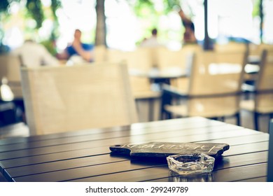 Wooden Reserved Sign In Restaurant