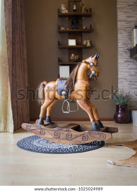 wooden rocking horse. Old\
Children toy