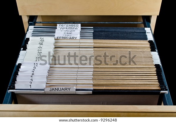 Wooden Rolling File Cabinet Drawer Opened Stock Photo Edit Now