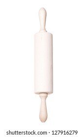 Wooden Rolling Pin On White Background