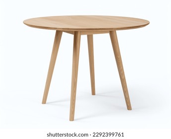 Wooden round table isolated on white background. - Shutterstock ID 2292399761