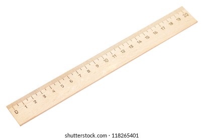 Wooden Ruler Isolated On White