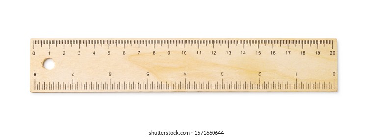 Wooden Ruler Isolated On White