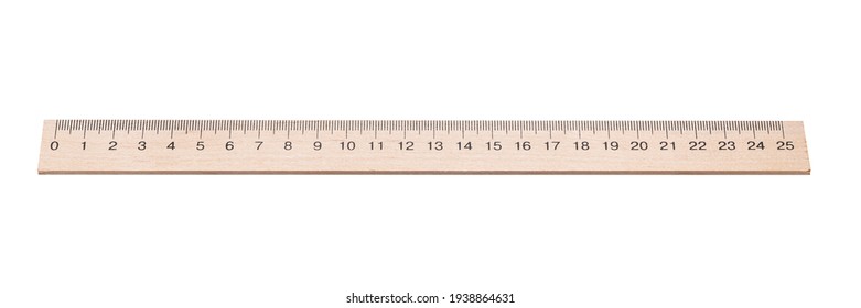 wooden ruler isolated on white background. measure school tool cut out.