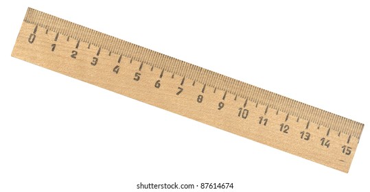 Wooden Ruler Isolated On White