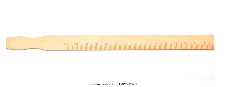 Wooden Ruler Paint Stir Stick On A White Background