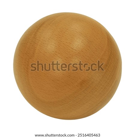Wooden school geometric solid sphere for geometry classes isolated on white background. Learning items concept