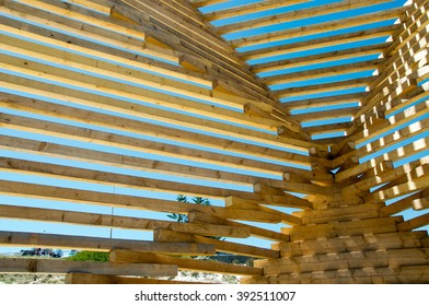 Wooden Sculpture Detail At Sculptures By The Sea 2016/Wood Abstract/COTTESLOE,WA,AUSTRALIA-MARCH 12,2016: Wooden Sculpture Detail At Sculptures By The Sea In Cottesloe,Western Australia.