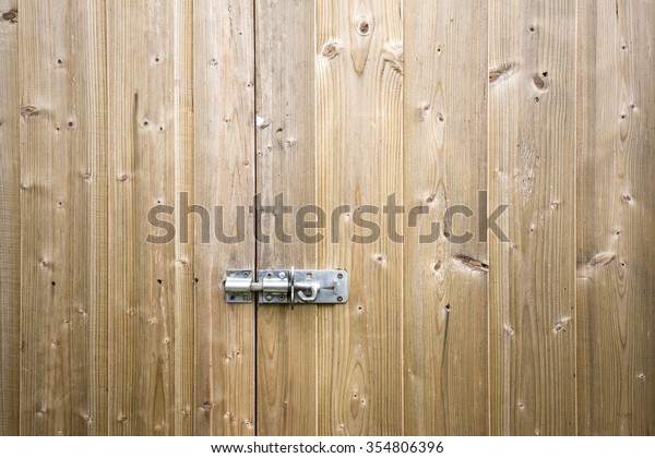 Wooden Shed Door Locking Bolt Stock Photo Edit Now 354806396