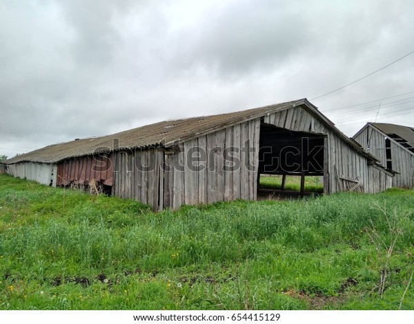 Wooden Shed Storing Hay Old Hangar Stock Photo Edit Now 654415129