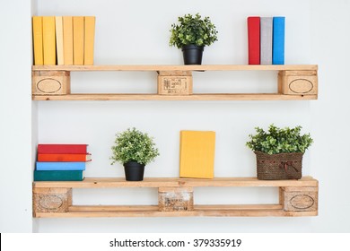 Wooden shelf - Shutterstock ID 379335919