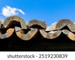 Wooden Shingles on Log Houses inside of Replica of Historic Gordon Stockade, Custer State Park, South Dakota, USA