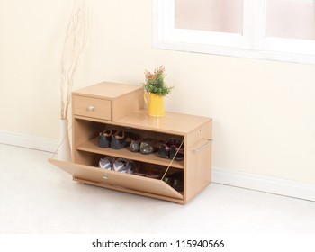 Wooden Shoe Closet With Drawer