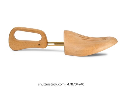 Wooden Shoe Tree On White Background