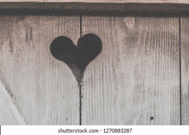 Wooden Shutter With Heart Cutout