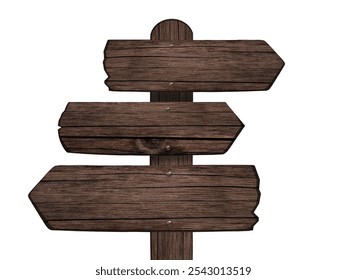 Wooden sign , dark wood isolated on white background - Powered by Shutterstock