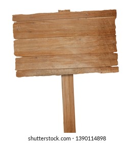 Wooden sign isolated on white background with clipping path - Shutterstock ID 1390114898