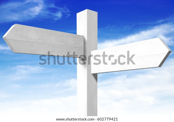 Wooden Signpost Two Arrows Stock Photo 602779421 Shutterstock