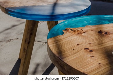 Wooden Slap Round Table. Beautiful Coffee Table