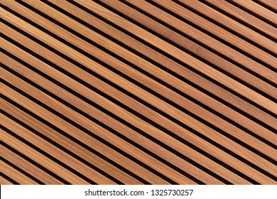 Wooden Slats. Natural Wood Lath Line Arrange Pattern Texture Background