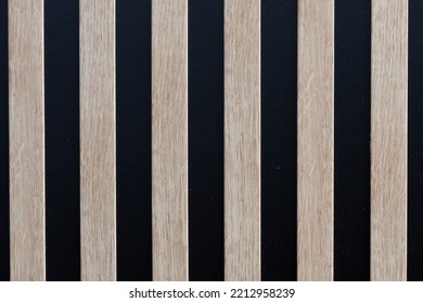 Wooden Slats On Black Wood For Use As A Background Or Texture