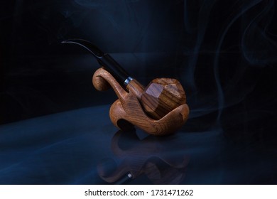 wooden Smoking pipe on a stand