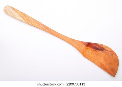 Wooden Spatula Isolated On White Background