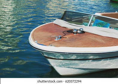 Wooden Speedboat. Detail.