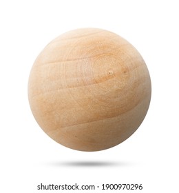 wooden sphere ball with clipping path.
