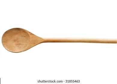 Wooden spoon isolated on a white background with clipping path included. Top view. Overhead. - Powered by Shutterstock