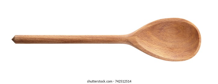 Wooden spoon on white background - Shutterstock ID 742512514