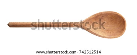 Wooden spoon on white background